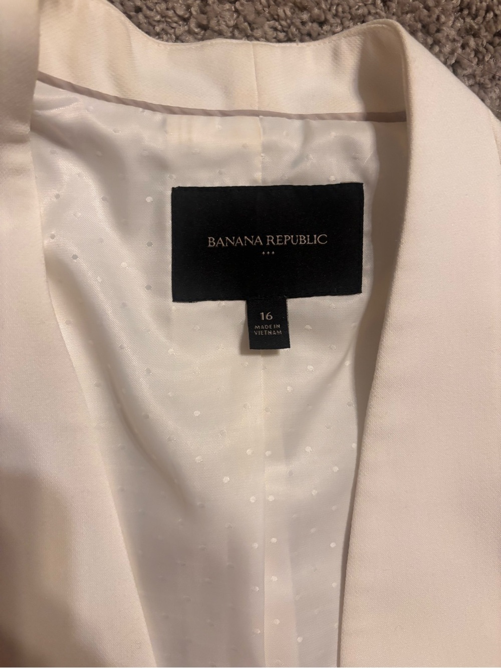 Banana Republic White Dot-Pattern Lined Blazer